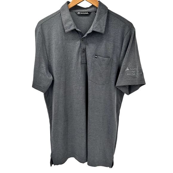 Travis Mathew Polo Shirt Mens Large Gray SOUTHERN POWER Logo Short Sleeve - Picture 1 of 9